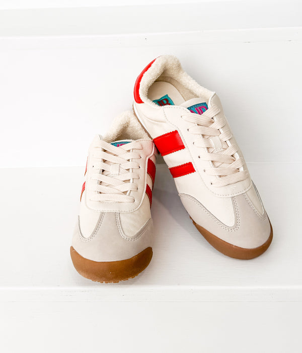 naughty monkey Madrid Sneaker in Beige/Red