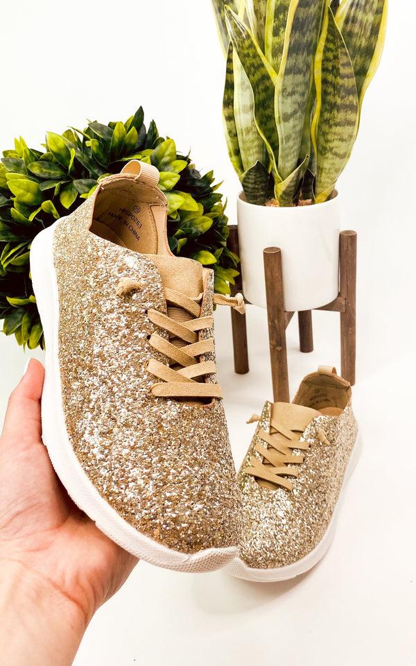 naughty monkey Mayo Glitter Sneaker in Gold
