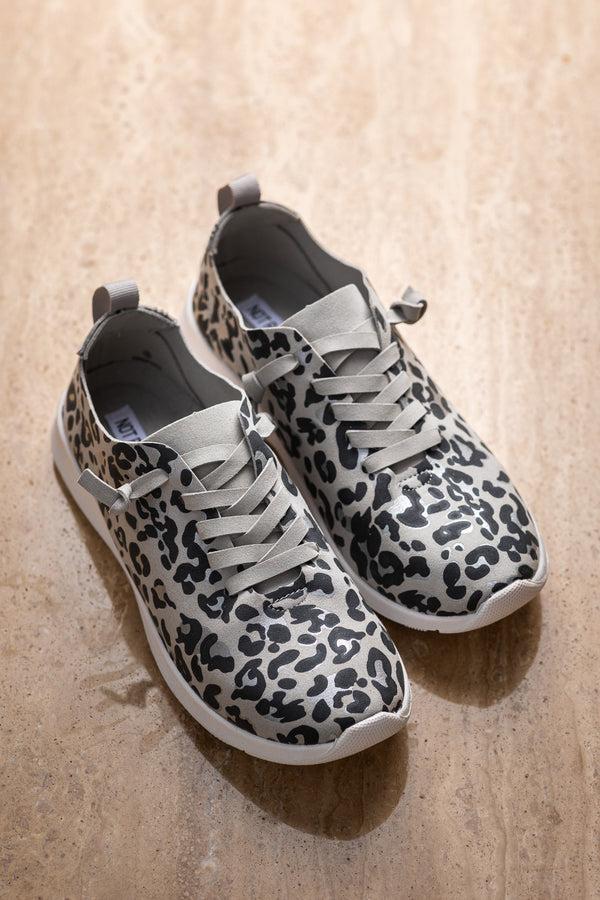 Naughty Monkey Mayo Sneaker In Light Grey Leopard