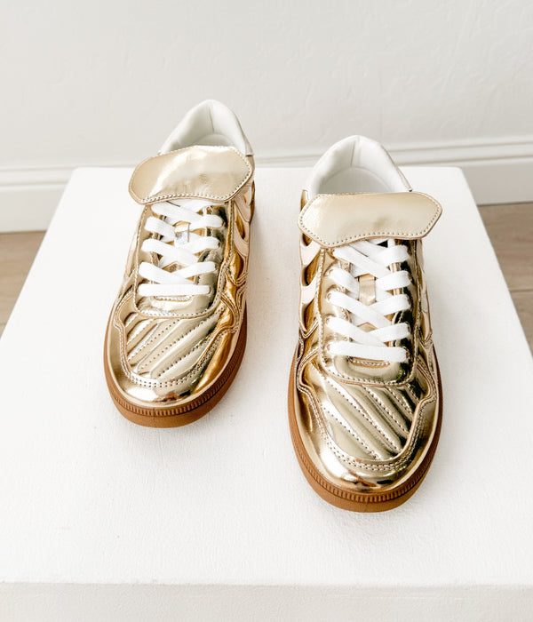 Naughty Monkey Milan Metallic Sneaker In Gold
