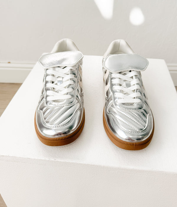 Naughty Monkey Milan Metallic Sneaker In Silver