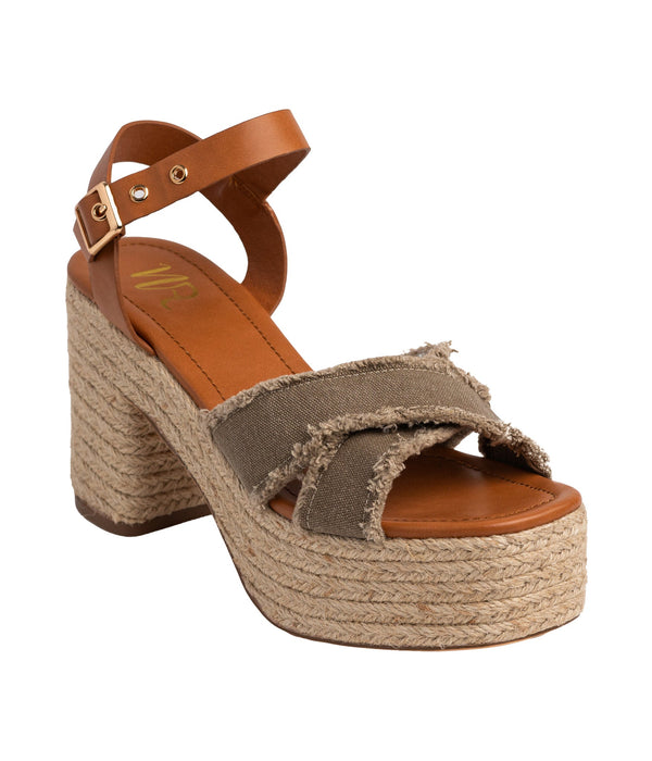 Naughty Monkey Nana Platform Sandals In Khaki