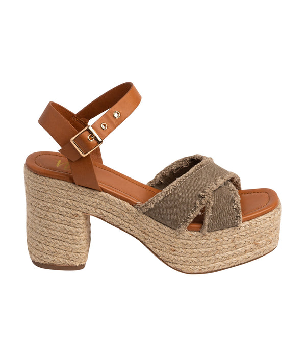 Naughty Monkey Nana Platform Sandals In Khaki