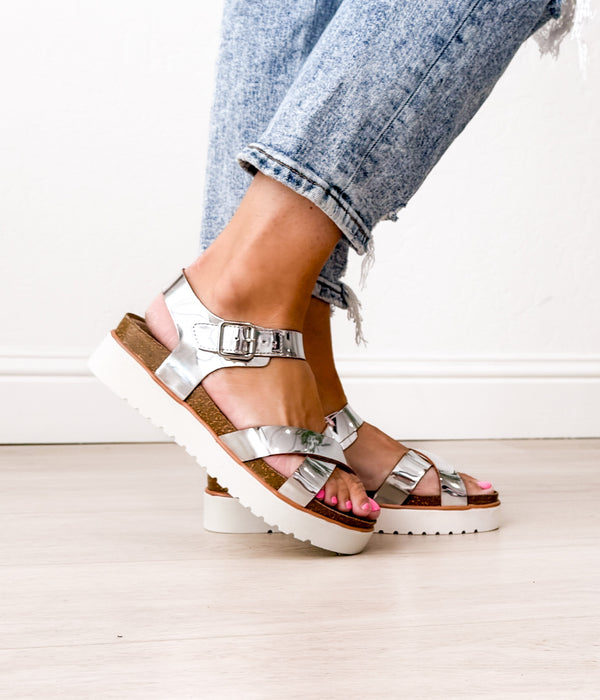 Naughty Monkey Oetter Sandal In Silver
