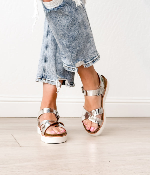 naughty monkey Oetter Sandal in Silver