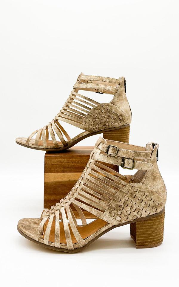 Naughty Monkey Ofanto Heeled Sandal In Gold