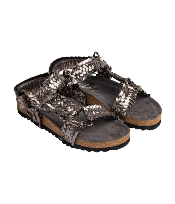 Naughty Monkey River Dance Woven Sandal In Pewter