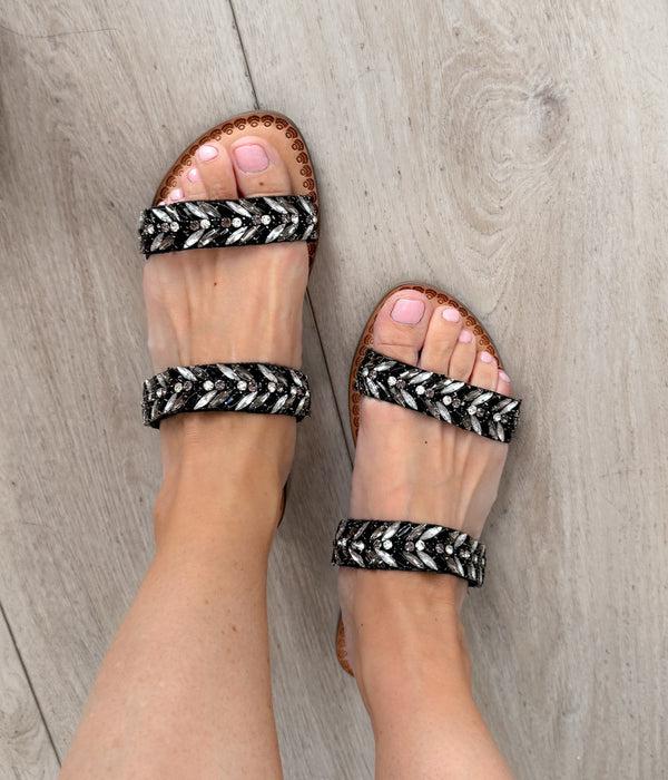naughty monkey Shine Bright Sandals in Black