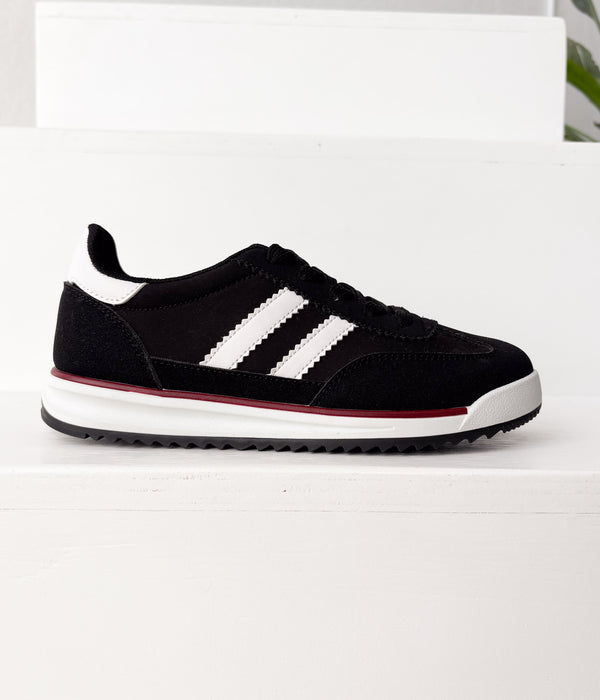 naughty monkey Tokyo Dual Stripe Sneakers in Black