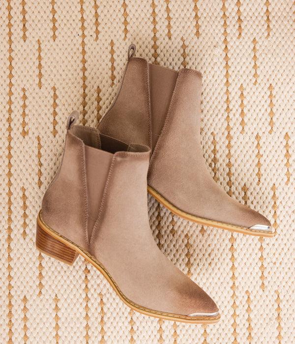 Naughty Monkey Wylie Suede Ankle Boot In Taupe