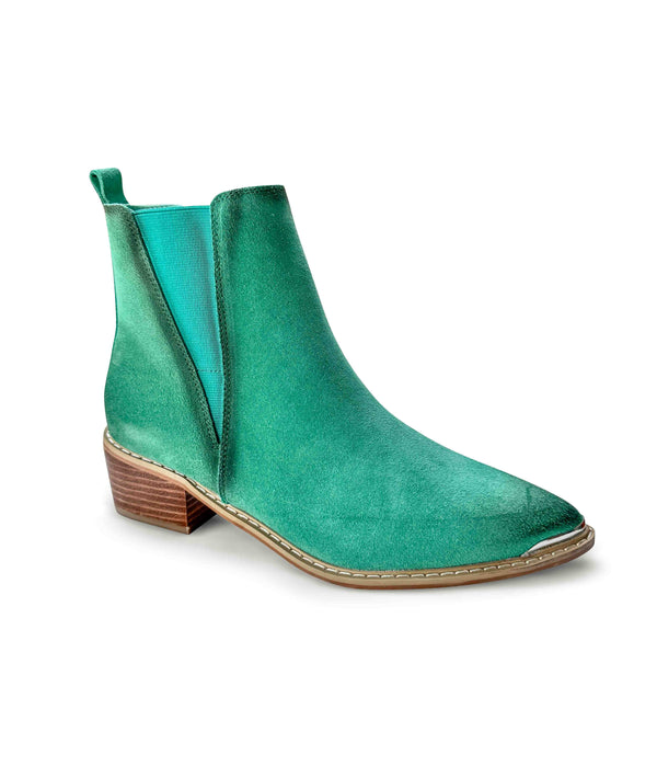 Naughty Monkey Wylie Suede Ankle Boot In Teal