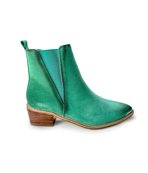 Naughty Monkey Wylie Suede Ankle Boot In Teal