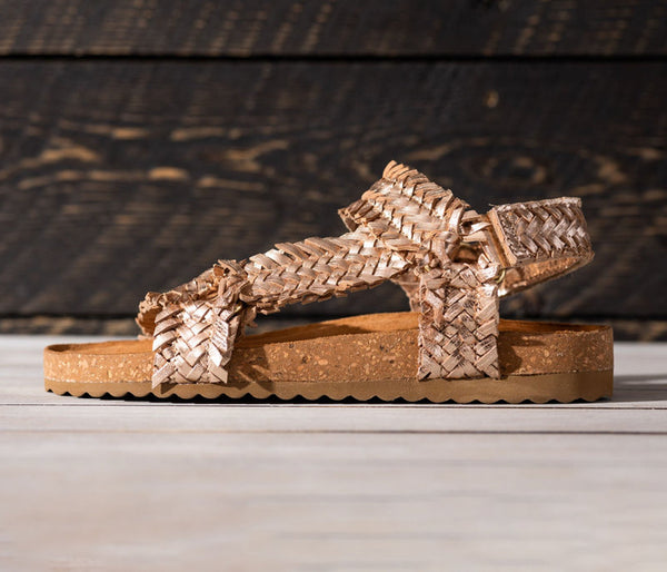 Naughty Monkey River Dance Woven Sandal In Champagne