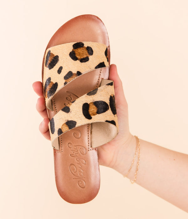 naughty monkey Spirited Dual Strap Slide in Leopard
