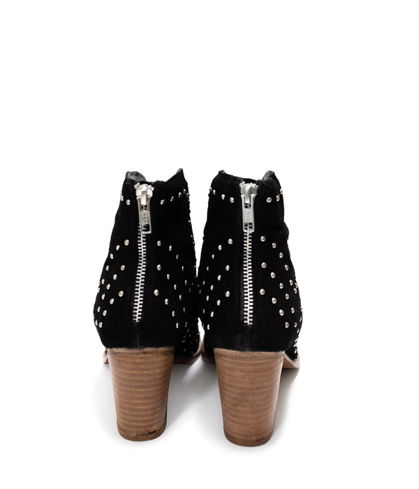 Naughty Monkey Twilight Studded Heeled Ankle Boot In Black