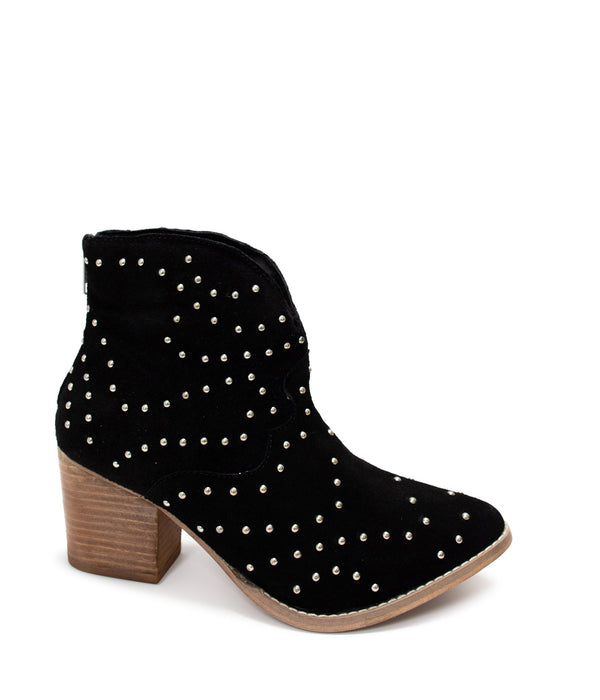 naughty monkey Twilight Studded Heeled Ankle Boot in Black