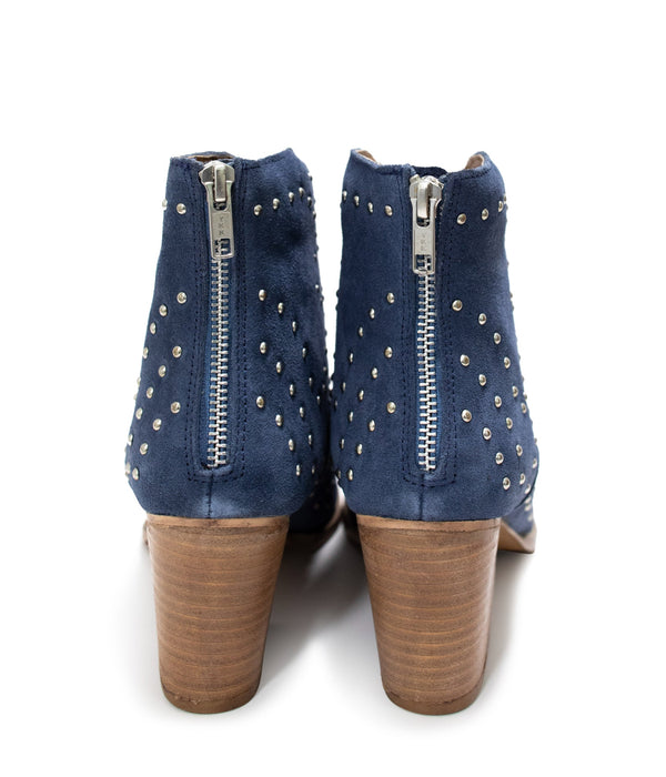 Naughty Monkey Twilight Studded Heeled Ankle Boot In Denim