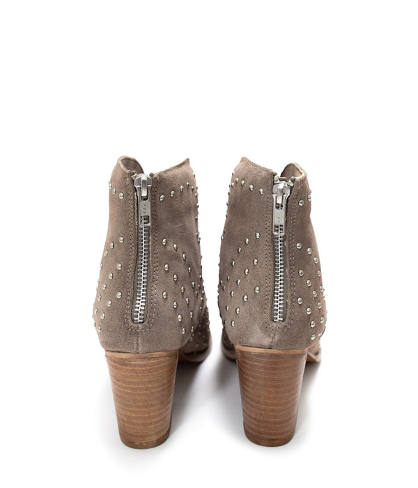 Naughty Monkey Twilight Studded Heeled Ankle Boot In Taupe