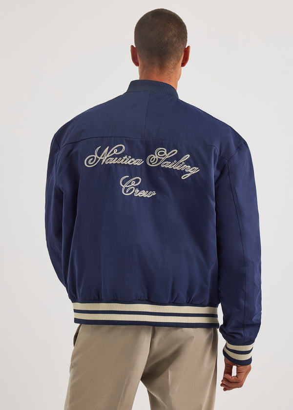 Nautica Competition Dreman Letterman Jacket - Dark Navy