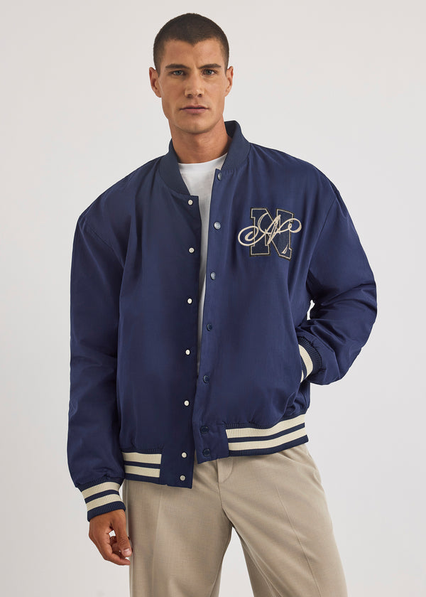 nautica competition Dreman Letterman Jacket - Dark Navy