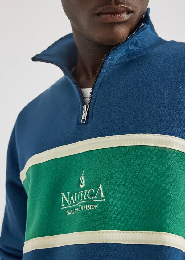 Nautica Competition Garbo 1/4 Zip - Washed Denim | Nautica Official EU Store
