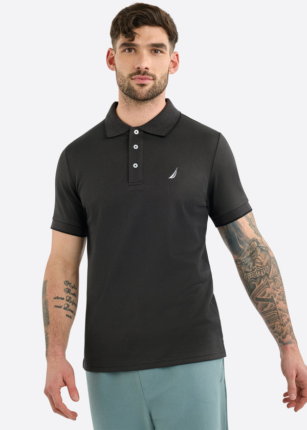 nautica competition Harlyn Slim Fit Polo Shirt - Black
