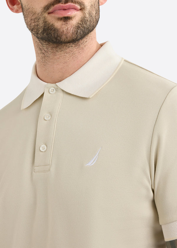 Nautica Competition Harlyn Slim Fit Polo Shirt - Buff
