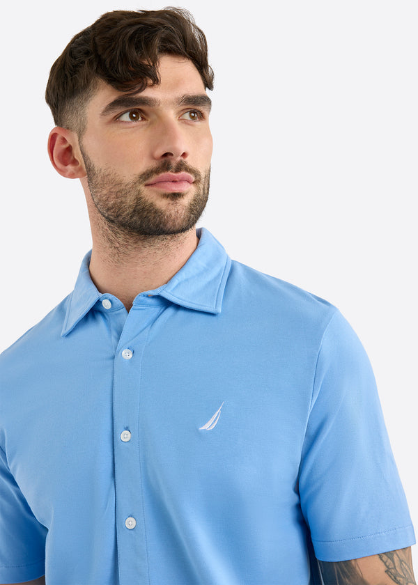 Nautica Competition Melbury Short Sleeve Shirt - Natural Blue