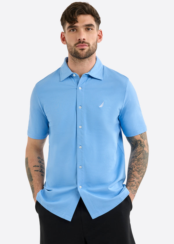 nautica competition Melbury Short Sleeve Shirt - Natural Blue
