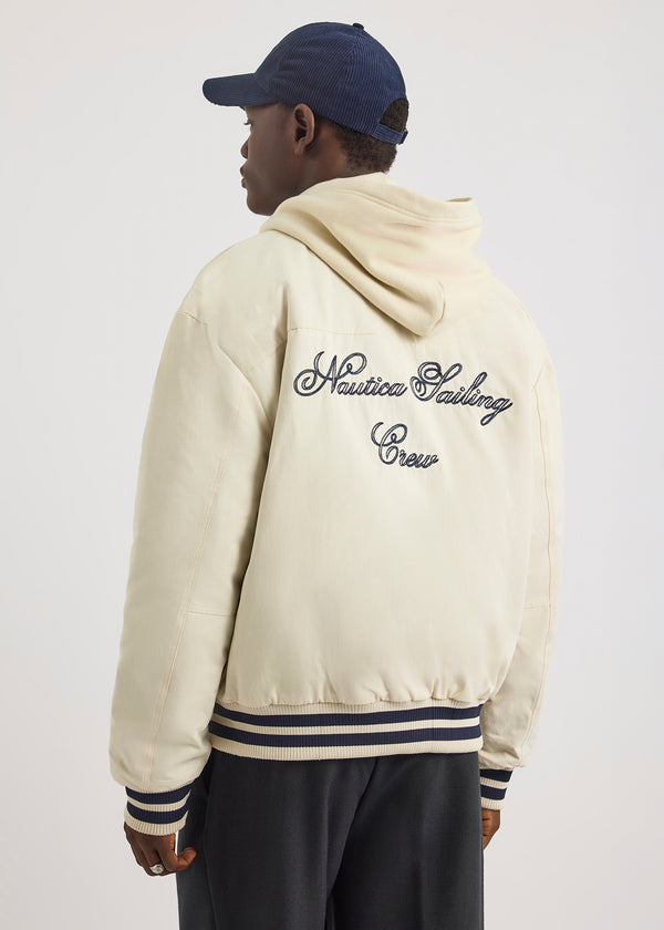 Nautica Competition Dreman Letterman Jacket - Ivory