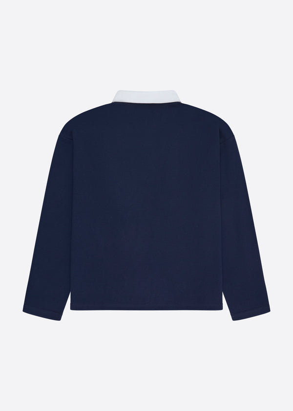 Nautica Competition Nautica X Krost Contrast Pique Rugby Shirt - Navy