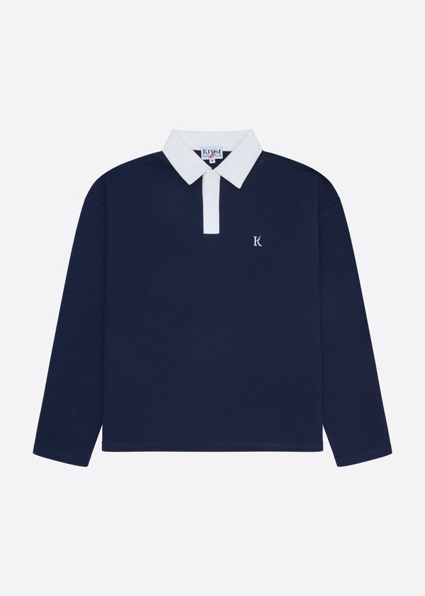 nautica competition Nautica x Krost Contrast Pique Rugby Shirt - Navy