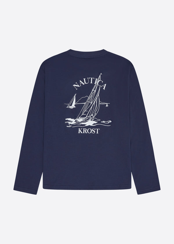 Nautica Competition Nautica X Krost Graphic Long Sleeve T-Shirt - Navy