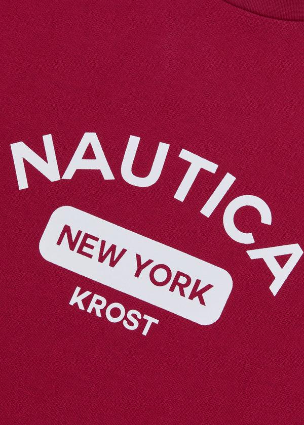 Nautica Competition Nautica X Krost Logo Crewneck Sweatshirt - Burgundy