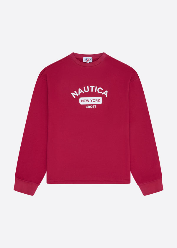 nautica competition Nautica x Krost Logo Crewneck Sweatshirt - Burgundy