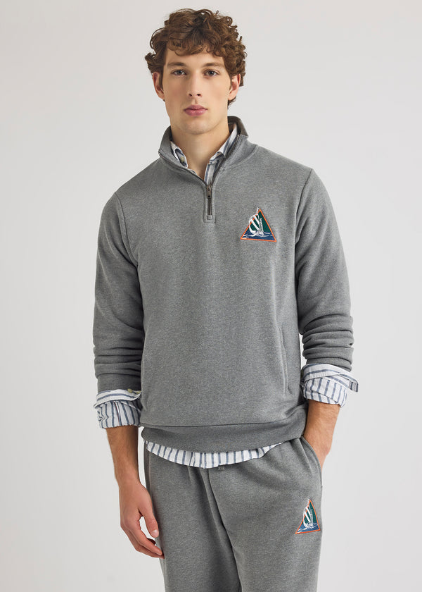 nautica competition Swae 1/4 Zip - Grey Marl | Nautica Official EU Store