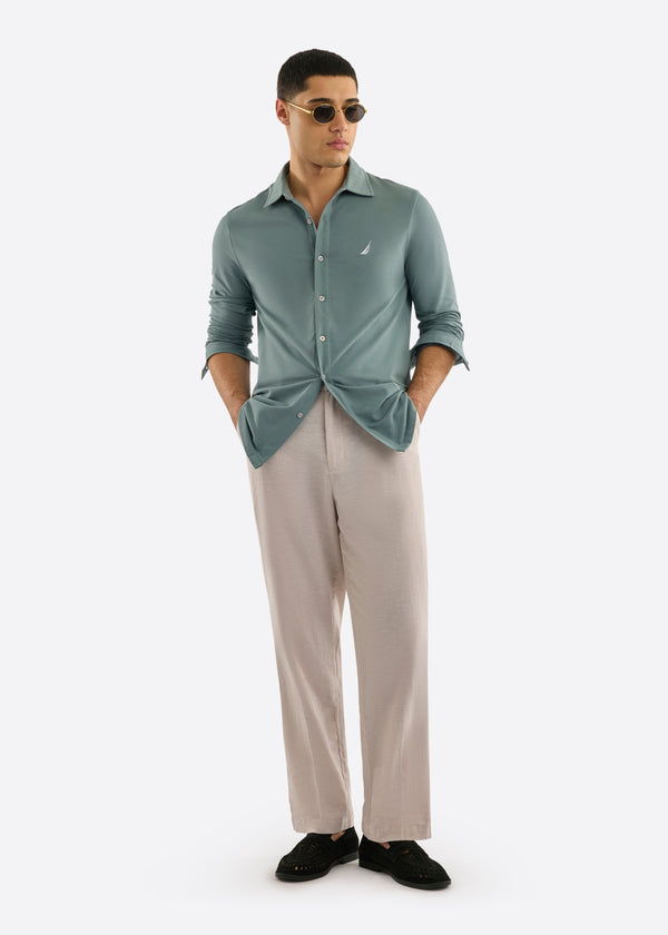 Nautica Competition Upton Long Sleeve Shirt - Shadow Grey