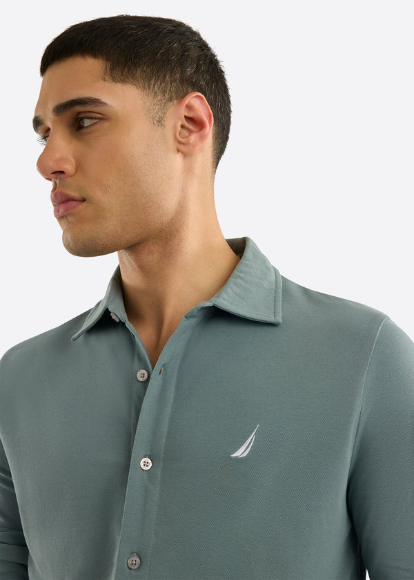 Nautica Competition Upton Long Sleeve Shirt - Shadow Grey