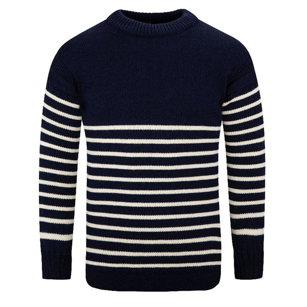 nauticalia Breton Crew Sweater 100% Wool