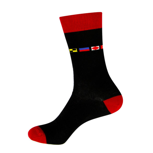 Nauticalia Left & Right Code Flag Socks Red/green