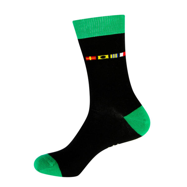 Nauticalia Left & Right Code Flag Socks Red/green