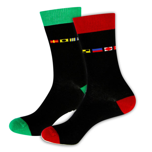 nauticalia Left & Right Code Flag Socks red/green
