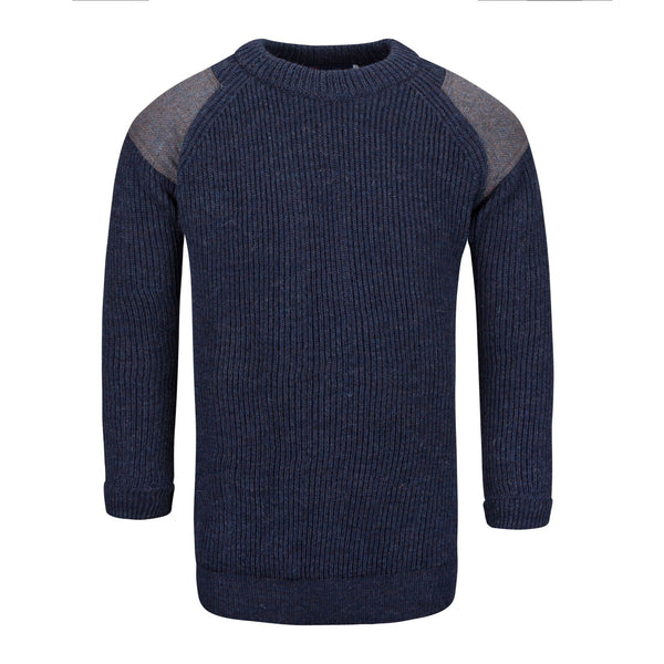 nauticalia Tweed Patch Crew Neck Sweater