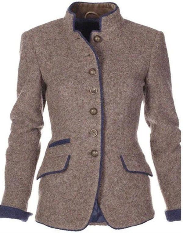 Navy London Aurea - Elegant Autumn Jacket With Long Sleeves