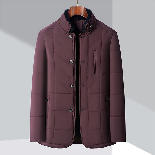 Navy London Bolomon - Windproof Padded Men's Parka With Wool Collar