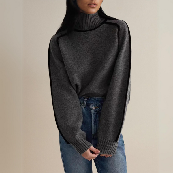 Navy London Claire - Elegant Autumn Turtleneck Sweater