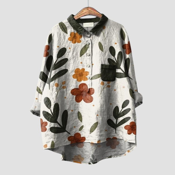 navy london CLARISSA | Oversized Floral Shirt in Natural and Authentic Style navy london CLARISSA | Oversized Floral Shirt in Natural and Authentic Style