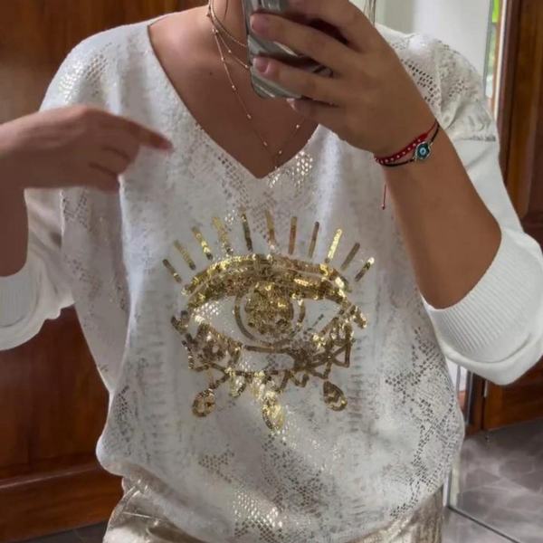 Navy London Ella - Elegant 2-piece Suit: Blouse And Trousers