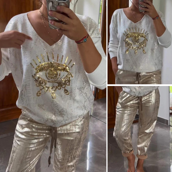 navy london Ella - Elegant 2-piece suit: Blouse and trousers