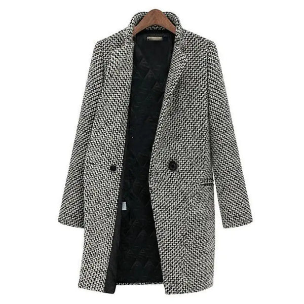 Navy London Evelyn – Mixed Style Long Jacket In Soft Fabric